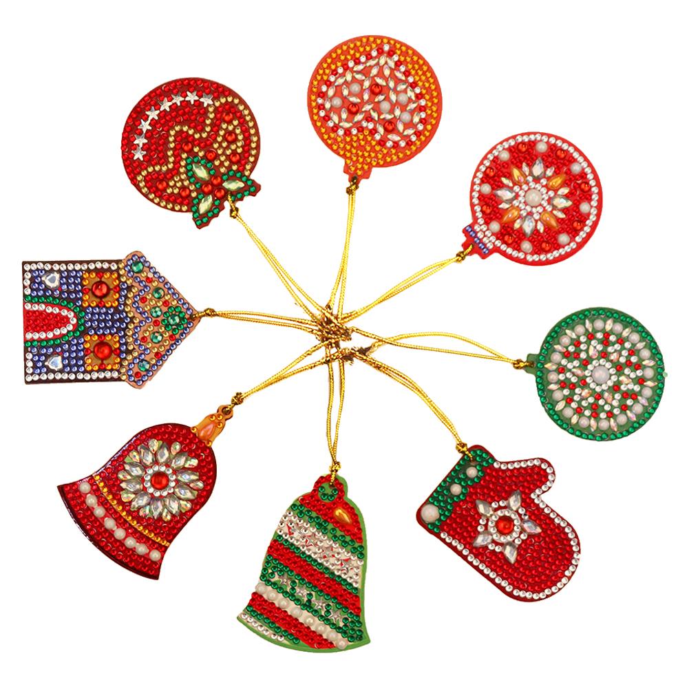 10pcs DIY Full Drills Diamond Painting Special Shape Christmas Tree Pendant Hanging Ornament Christmas Decoration Natal Navided