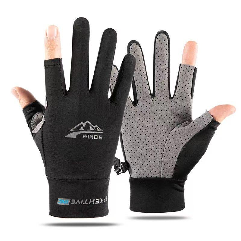 Summer Cycling Gloves for Men and Women with Half Fingers Exposed Sun Protection Thin Breathable Non-slip Touch Screen Outdoor Sports Cycling Fishing