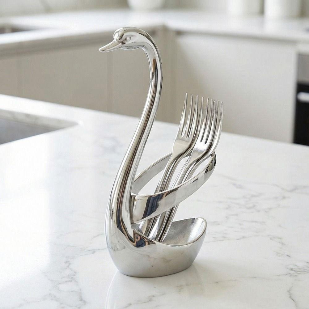 Anti-Rust Swan Shape Cutlery Holder Decorative Tableware Storage Rack  Restaurant