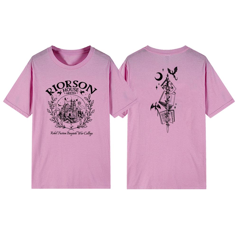 Riorson House T-Shirts Vintage Fourth Wing Shirt Unisex Short Sleeve Tshirt Bookish Gifts Retro Rider T Shirt Women Clothing