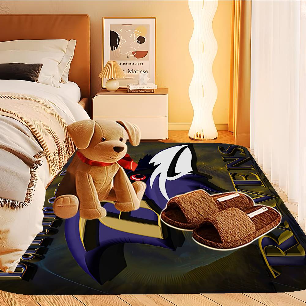 

B-Baltimore Ravens Kitchen Mat Kids Room Bedroom Decoration Balcony Anti-Slip Doormat Living Room Alfombra 40x60cm
