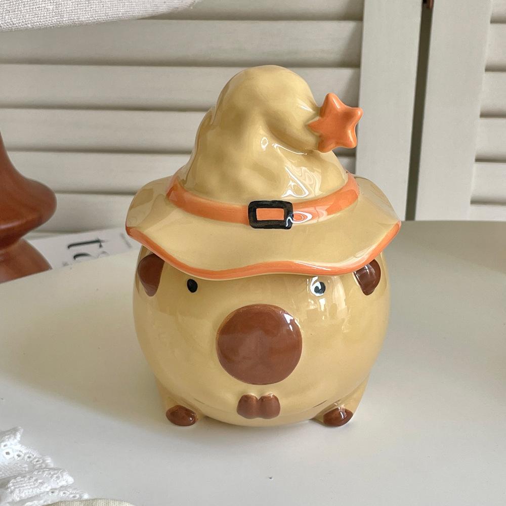 Mug Capibara Girls Cute Water Cup with Lid Ceramic Cup Birthday Gift High Looking Creative Cup 301-400ml