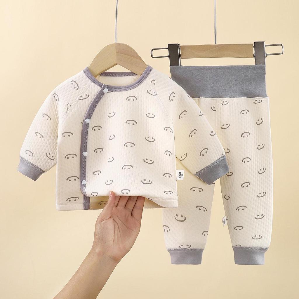 Kinder Gestepptes Baumwoll-Basisschicht-Set: Gemütliches Herbst- & Winter-Outfit für Säuglinge & Kleinkinder
