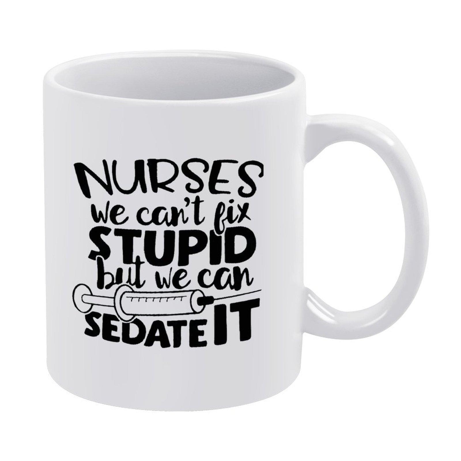 

1pc 11oz White Coffee Mug, Double-Sided Printed Ceramic Cup, Smooth Edge, Heat Resistant, Dishwasher Safe, Ideal Daily Home Use Gift