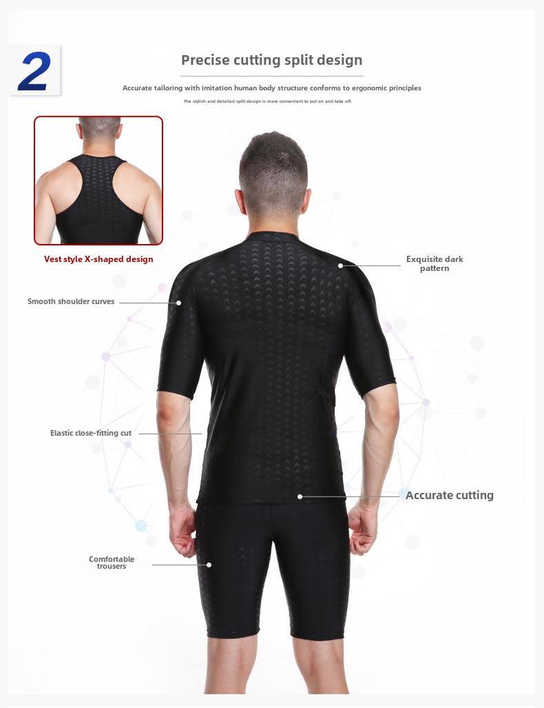 Herren Schnelltrocknende Wasserdichte Badehose - Enganliegende Fünf-Punkt-Bademode