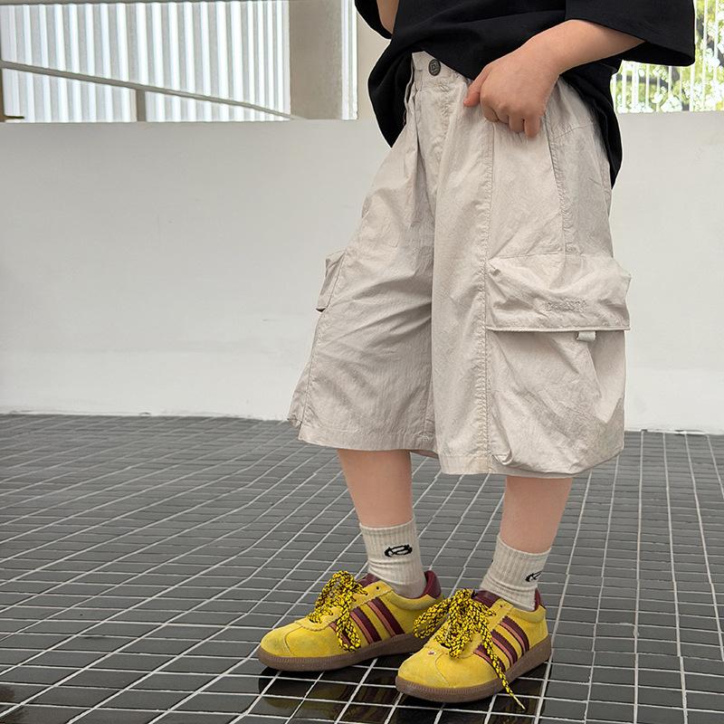Kids Korean Style Cargo Shorts Quick Dry Loose Fit Durable