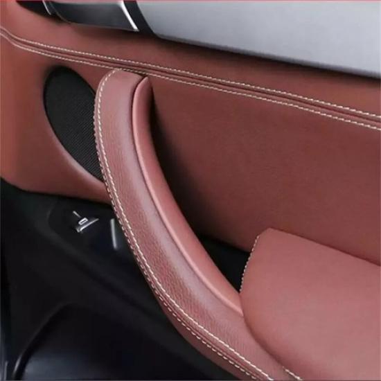For BMW X5 X6 F15 F16 Red Brown Interior Door Handle Armrest Pull Trim Cover