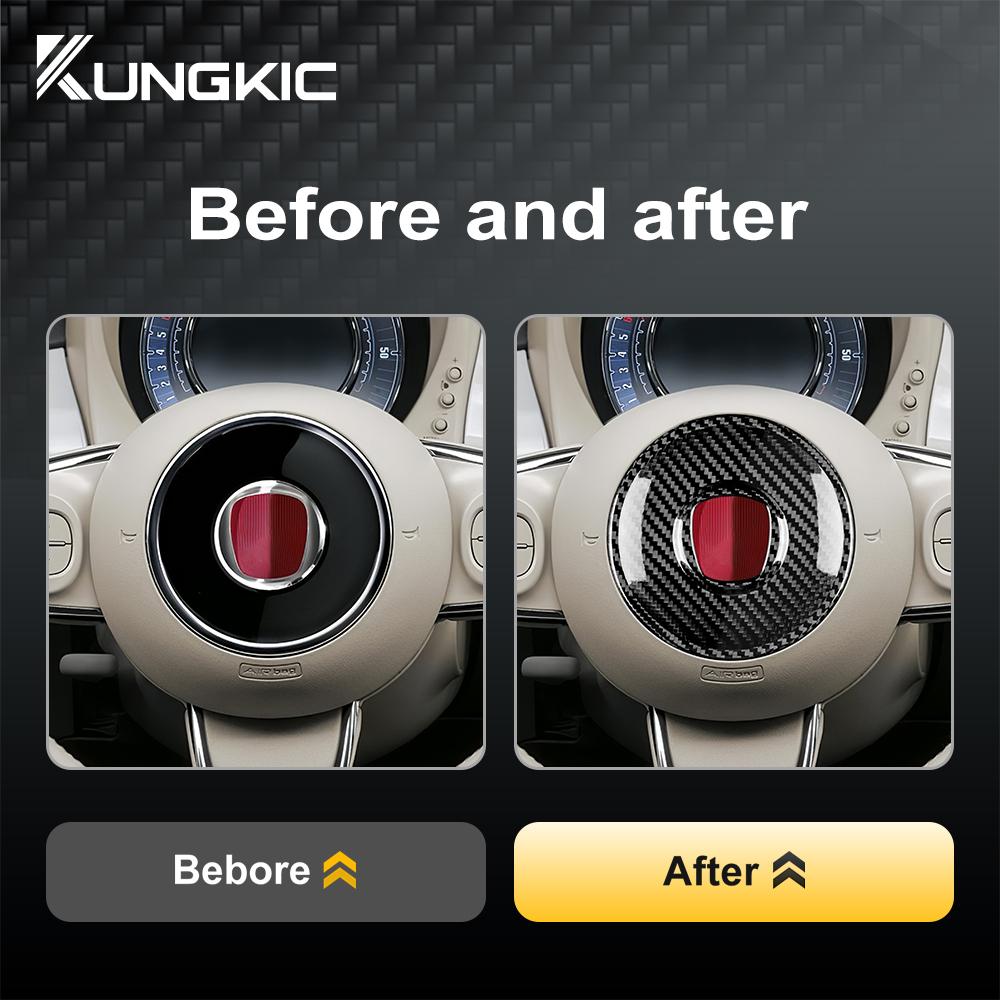 Real Hard Carbon Fiber Sticker For Fiat 500 Abarth 595 695 2008 2009 2010 2011 2012 2013 2014 2015-2025 Interior Accessories