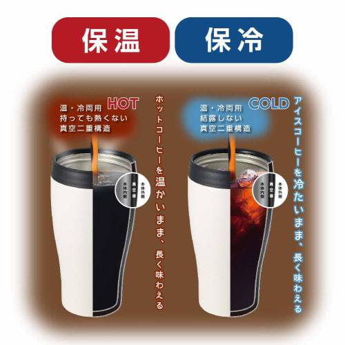 Doshisha Tumbler with Lid, Convenience Store Mug, Direct Type, Vacuum Insulated, Direct Drip, 360ml, Black, CBCT400BK