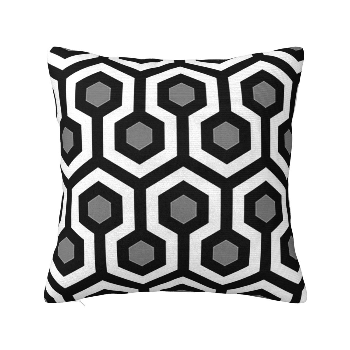 Geometric Pattern Looped Hexagons Kerry Square Pillowcase Pillow Cover Cushion Zip Decorative Comfort Throw Pillow for Home Sofa 30x30 cm 12x12 in