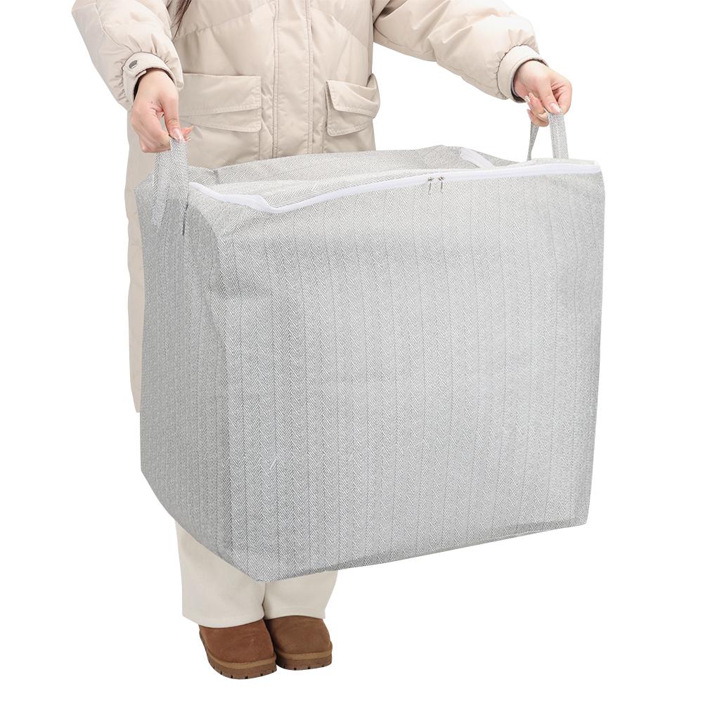 Large-Capacity Quilt Storage Basket With Handle Non-woven Storage Bins  for Travel