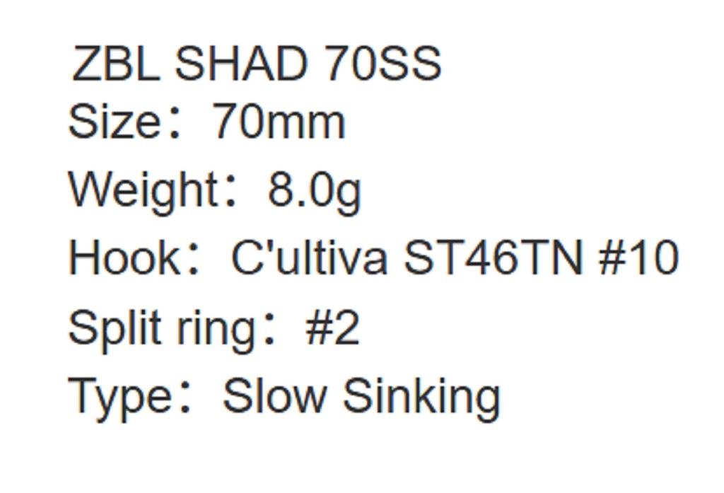 ZipBaits ZBL Shad 70 SS Slow Sinking Lure 269 (1253)