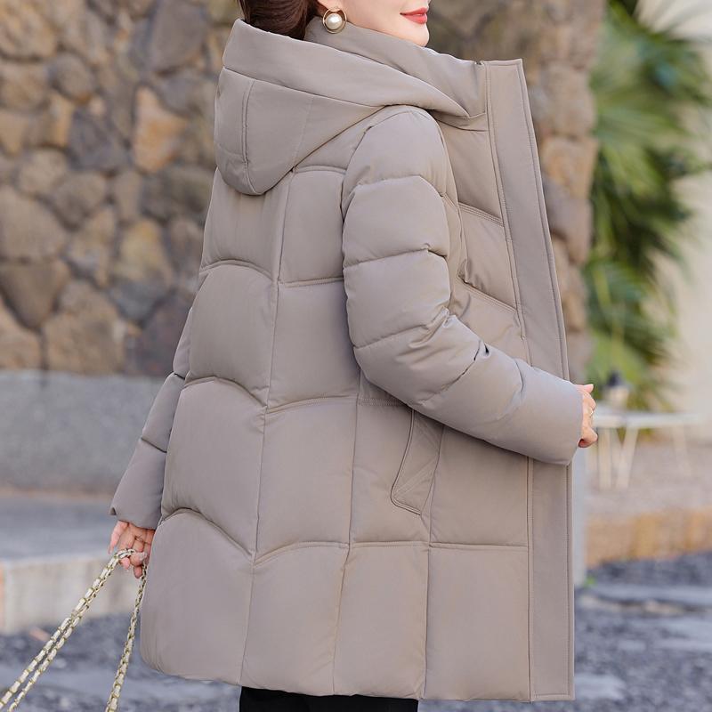 Plus Size 2XL-6XL Middle Age Women's Winter Jackets Hooded Elegant Loose Thick Warm Long Parkas Female Coats