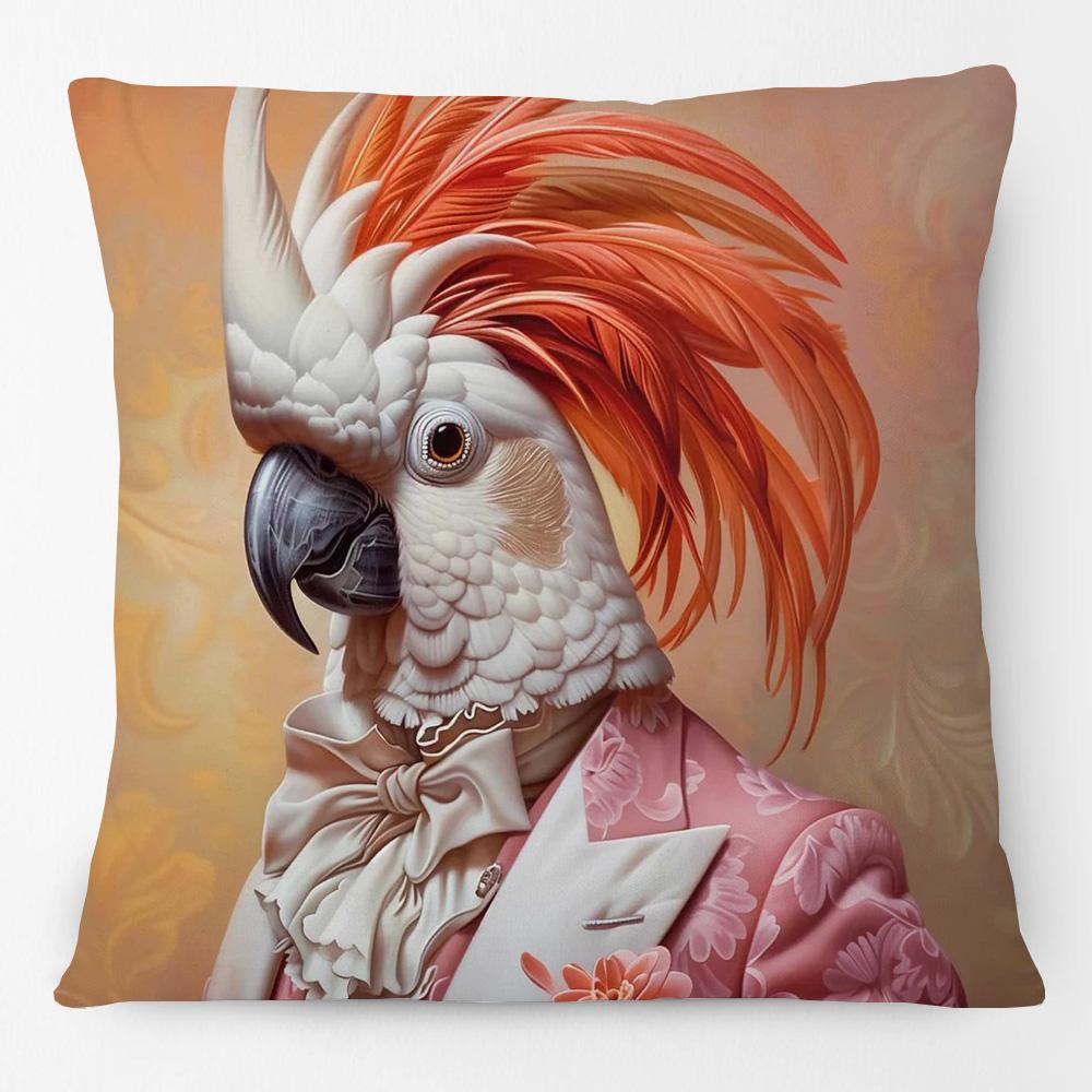 Fashion Chic Floral Animals Posters Cushion Cover Tiger Leopard Highland Cow Cockatoo Cat Dog Print Pillow Case