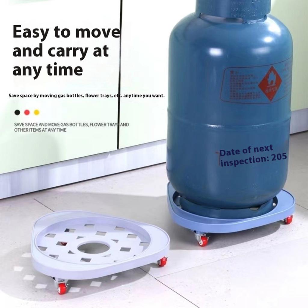 Tragbarer Propanflaschenständer Robuste Räder Verstellbare Stabilisatoren für sicheren Transport Blumentopf Gartenbedarf