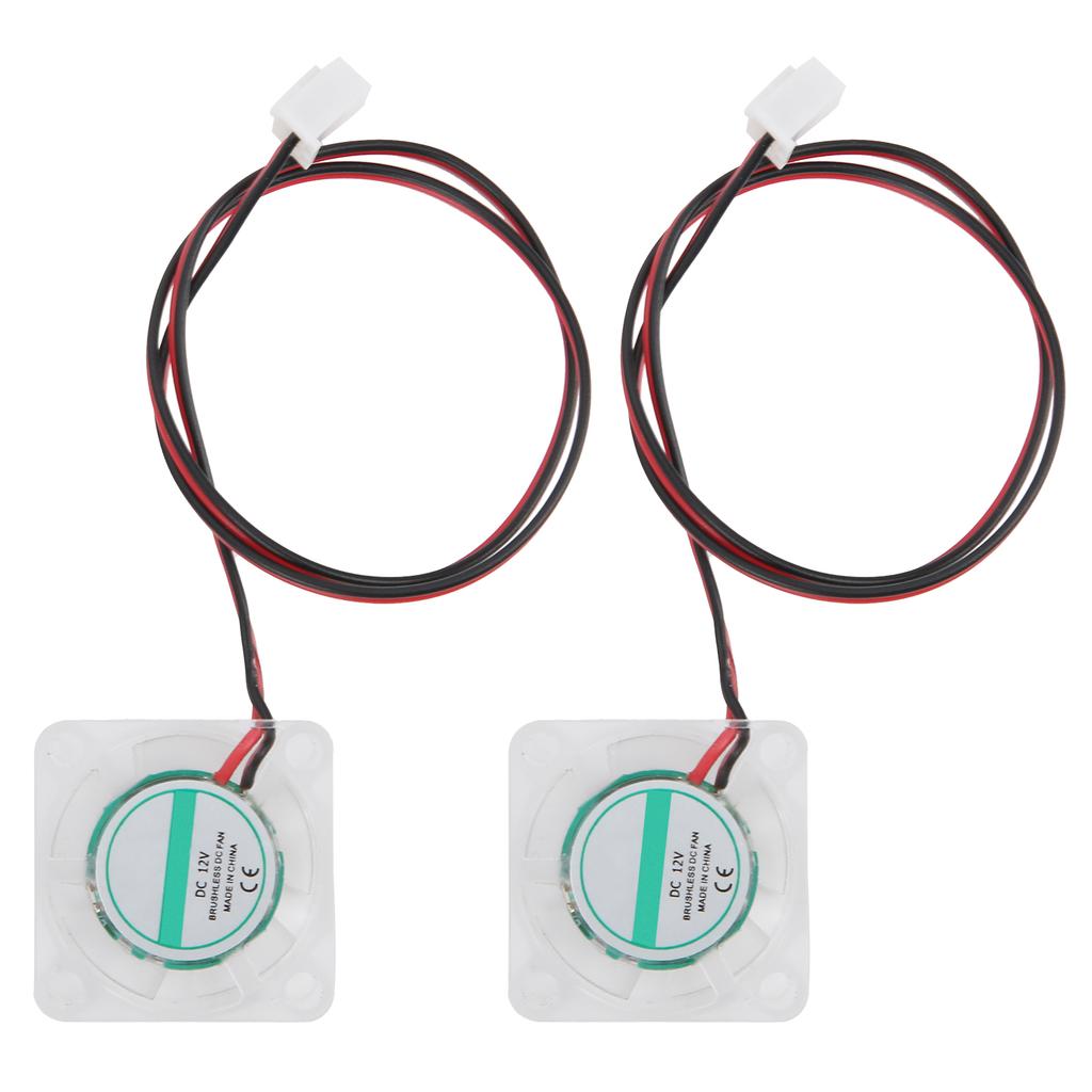 2Pcs 3D Printer Cooling Fan for V6 Hotend LED Light Transparent Industrial Supplies 251012V