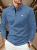 Men's Work Shirts Long Sleeve Casual Summer Printed T-Shirt - Stylish and Versatile Top, Geometric Design, Lightweight Polo Golf Shirt