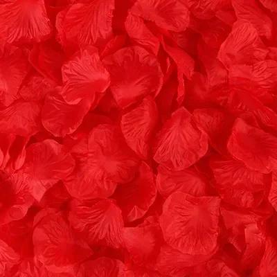 

2000/100Pcs Artificial Fake Rose Petals Colorful Simulation Silk Rose Petal For Valentines Day Wedding Party Romantic Decoration 100PCS червоний
