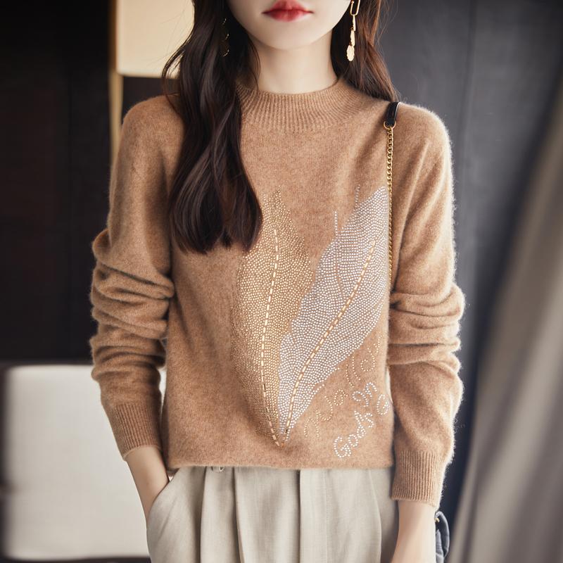 Women Sweater 100% Wool MODERN NEW SAGA Knit Pullover O-neck Thick Winter Jumpers Female Knit Tops
