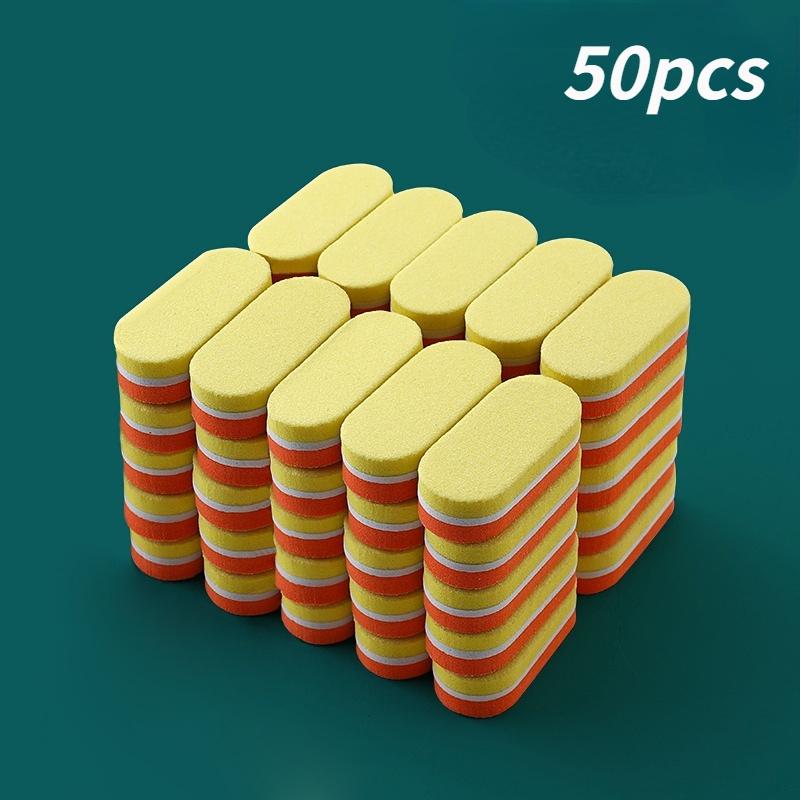 50PCS Nail File Polishing Sponge Mini Small Oval Double Sided Polishing Repair Type Bean Curd Block Manicure Tool Manicure Set