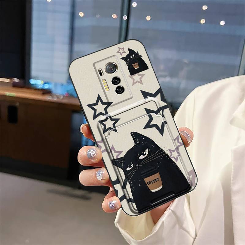 Fashion Design Anti-knock Phone Case For Tecno Phantom X/AC8 Graffiti Back Cover Silicone Durable Cartoon Card bag Cover