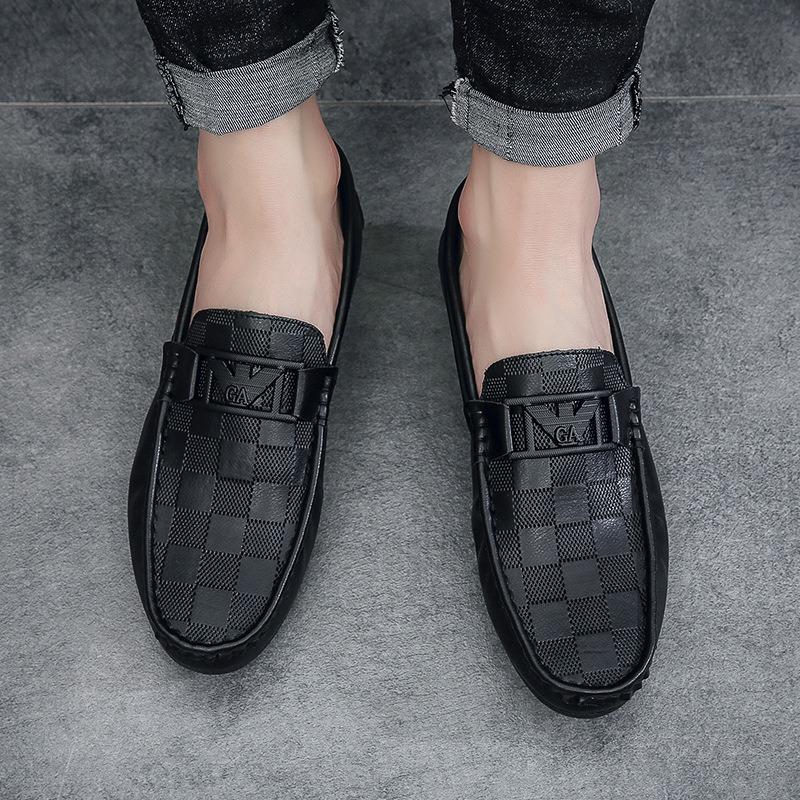 Doudou Shoes Men's Summer New Big-name Plaid Men's Casual Shoes One-pedal Foot Cover Lazy Shoes Men's Shoes