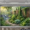 2D Serene Modern Garden Wasserfall Wandteppich für Zuhause & Party Dekoration