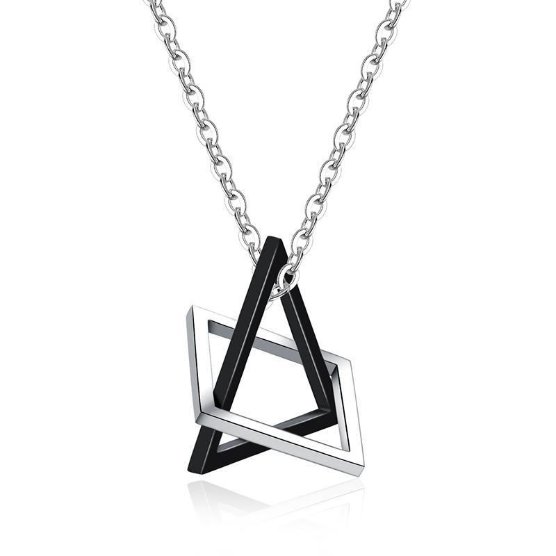 Minimalist Geometric Irregular Pendant Necklace for Woman Man Long Stainless Steel Chain Accessories Jewelry Gifts