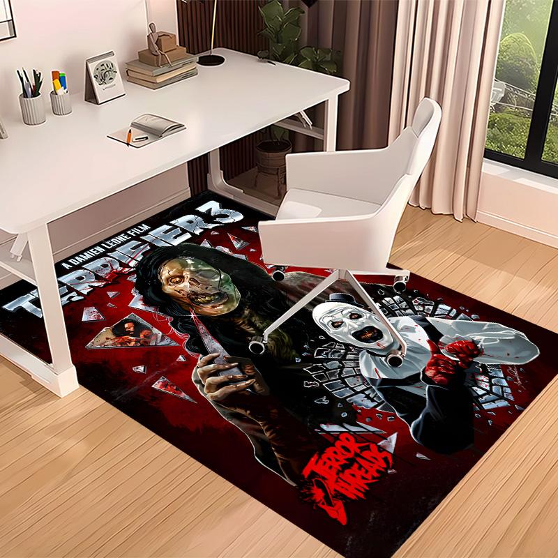 Art the Clown Terrifier5 Printed Absorbent Washable Carpet, Non-Slip Bathroom Mats, Kitchen Rugs, Yoga Mat,Living Room Entrance, Camping Picnic Rugs