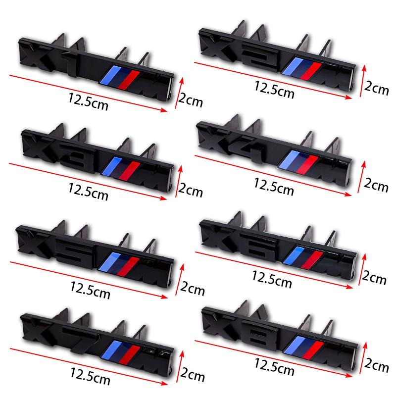 DSJW3 Car Front Grille Badge Logo Sticker M Series Number Sticker ABS Logo Suitable for BMW X2M X3M4 X5M X6M 7 F48 G01 E84 F10 F30 G11