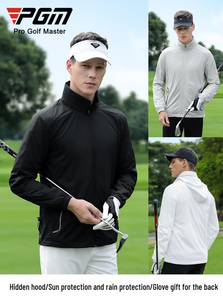 Защитная от солнца куртка PGM Golf: Легкий дождевик с воротником-стойкой для осенне-зимнего гольфа и спорта.