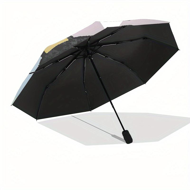"Black Cat", "Star" Automatic Opening and Closing Parasol Compact Travel Umbrella with 8 Ribs for Women and Men Ideal Birthday/Christmas Gif