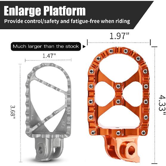 Orange Foot Pegs Enlarge Footpegs Compatible with KTM 390 Adventure 2020 2021 2022 2023,390 Adventure Accessories