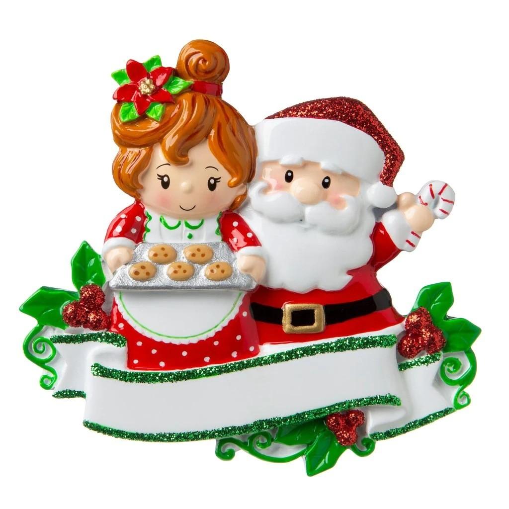 

Delightful Modern Art Resin Mrs Claus Christmas Hanging Decorations For Kids 2 Santa Figurines