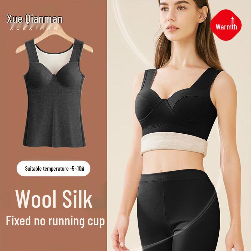 

Xueqieman Женский терможилет с добавлением бархата, шерсти и шелка 2XL