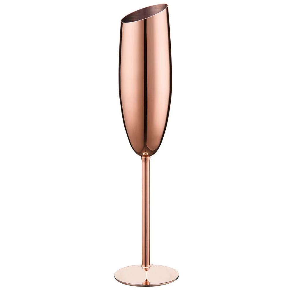 New Stainless Steel Beveled Champagne Cup Goblets 8.2oz Cocktail Martini Wine Glass Champagne Glasses Stemware for Bar Utensils