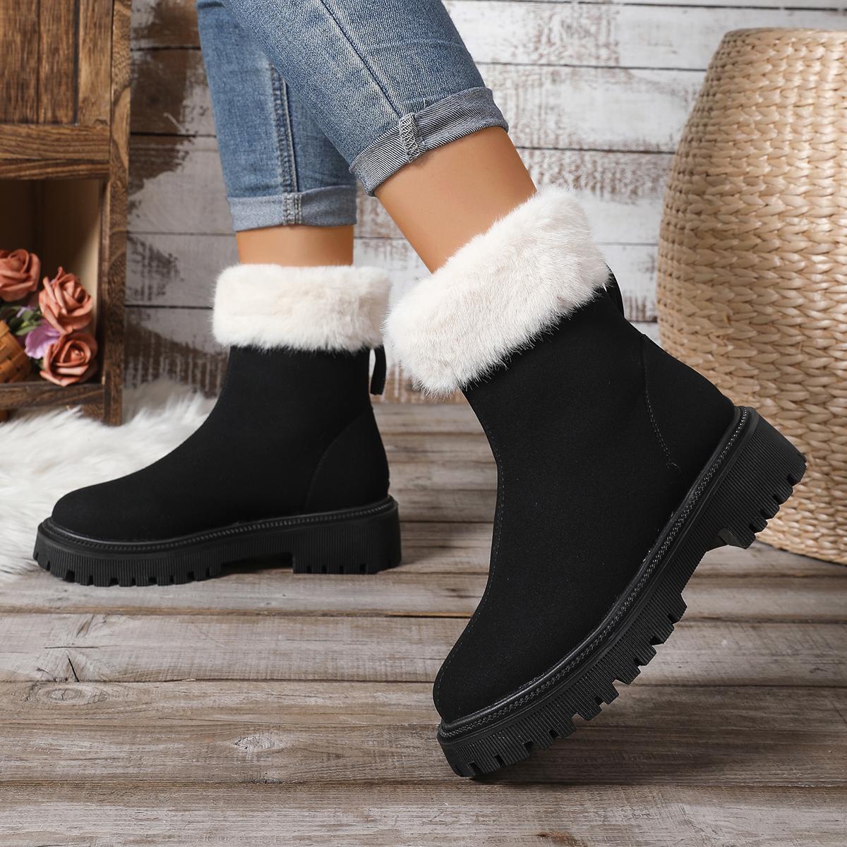 

Boots for Women Size 12w Heel Wide Calf and Winter Women s Fashionable Thick Soled Zipper Toe Womens Leather Work Mid Calf 42 чёрный