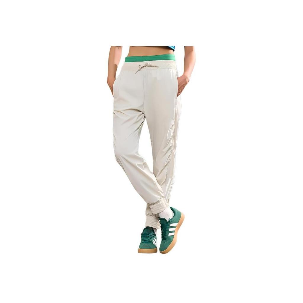 Adidas Sportswear Pants Striped Print Vintage Sports Long Pants Mid Waist Cuffed Casual Pants Women Pants Phosphor-Brown JE3199