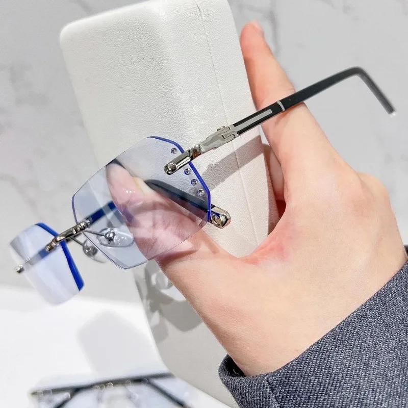 2PCS Retro Rimless Sunglasses New Women's Sun Glasses Frameless Glasses Unisex Freely Paired with Icy Summer Days UV400 Eyewear