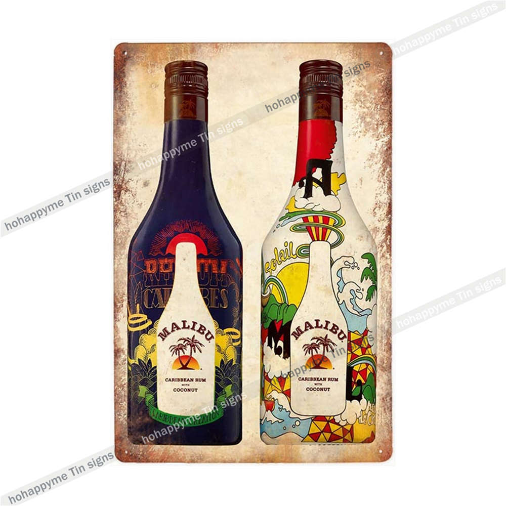 Segno di Latta Malibu Rum Pittura Metallica Targhetta Per Bar Pub Club Caffè Decorazione Adesivo Murale Poster Famiglia Targhe 20x30cm