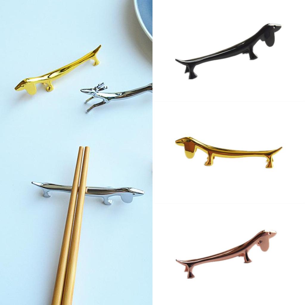 Metal Chopstick Rest Shaped Like Dog Tableware Holder Durable Lightweight Kitchen Accessory for Chopsticks and Utensils