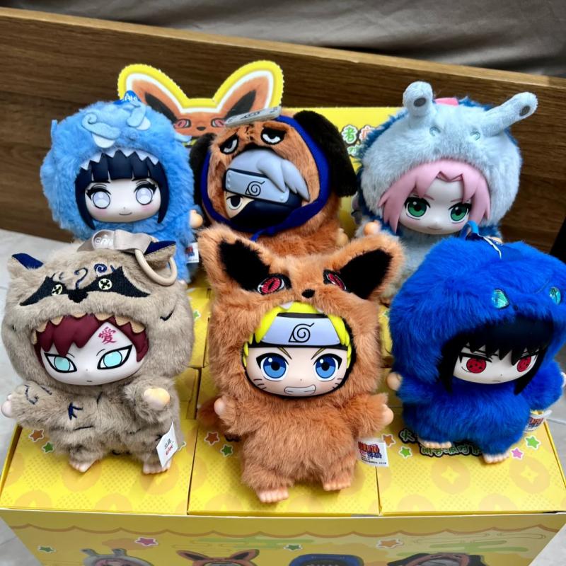 Authentic EAKI Naruto Blind box Shippuden Party Series Stuffed Plush Trendy Ornament Collection Toy Birthday Christmas Gifts
