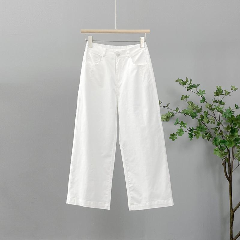 Women's Summer High Waist Slimming Versatile Pants - Loose, Plus Size, Narrow & Wide Leg Options, Thin Casual Straight Leg Design.