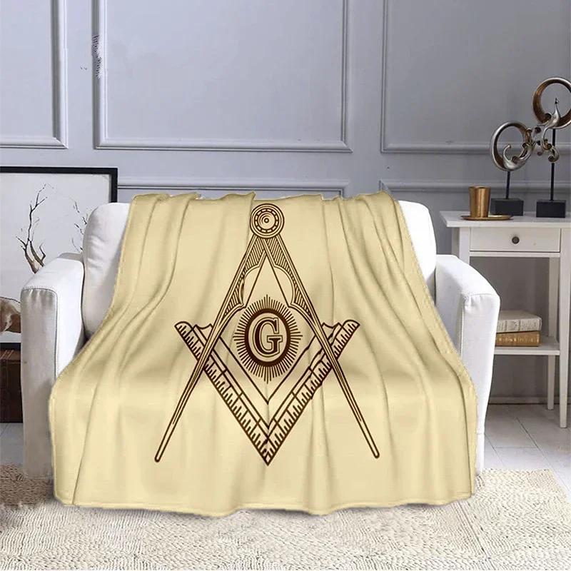 Fashion Masonic Portable Sofa Throw Blanket Freemason Flannel Warm Four Seasons Camping Blanket Freemasonry Multi Size Blankets