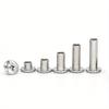 20pcs Stainless Steel Binding Chicago Screws Studs Rivets Slotted Belt Screw for DIY Photo Album Desk Menu Fasteners 9.5mm cap