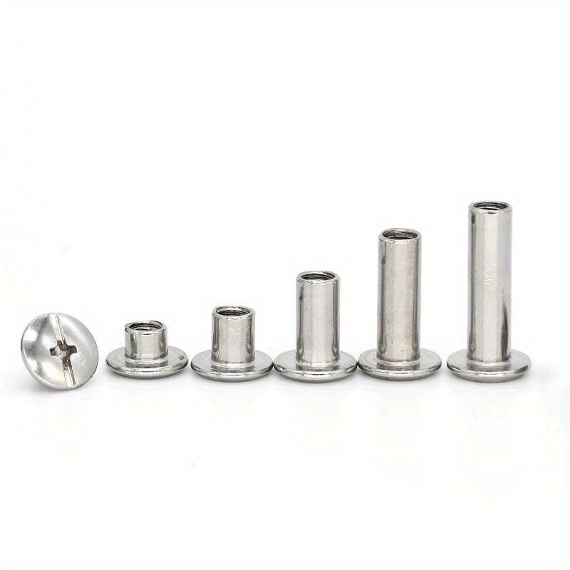 20pcs Stainless Steel Binding Chicago Screws Studs Rivets Slotted Belt Screw for DIY Photo Album Desk Menu Fasteners 9.5mm cap