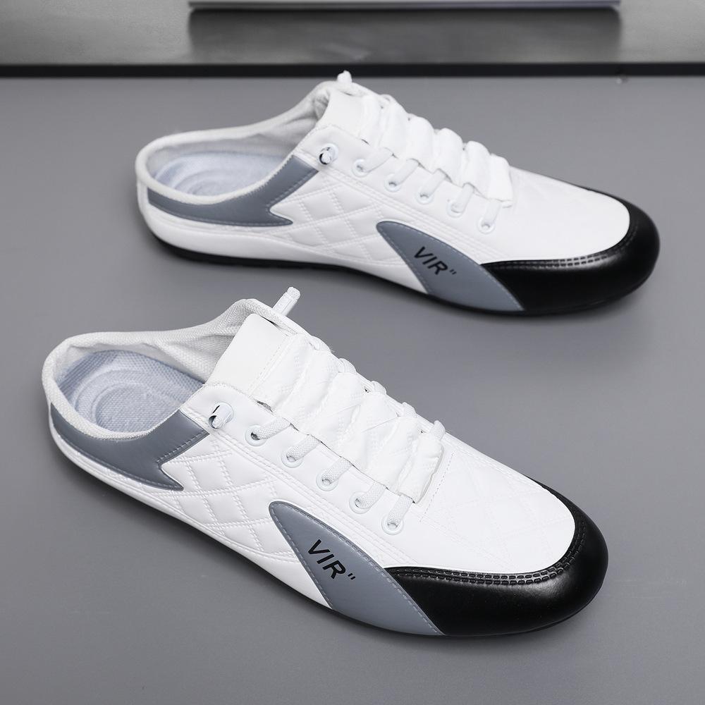 Letní pánské poloviční pantofle nové jednoduché módní pánské boty ležérní boty pro teenagery nazouvací trendy boty zahraniční obchod