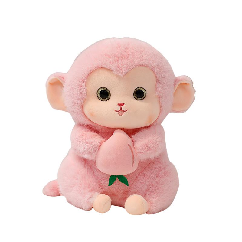 New Peach Monkey Plush Doll Zoo Gift Catch Machine Doll God Throw Gift Birthday Gift