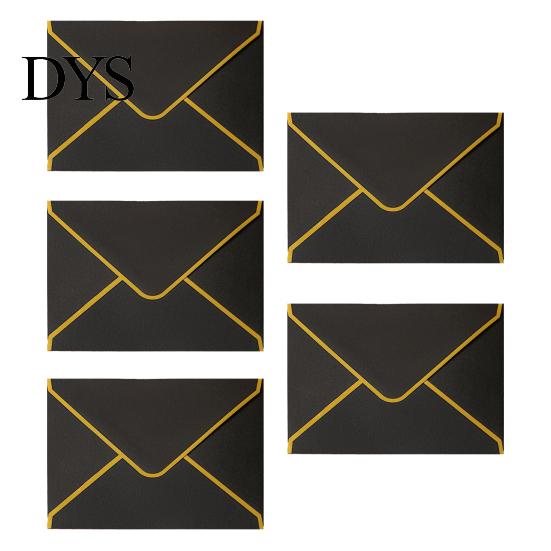 Professional Correspondence Supplies 5Pcs Western Style Envelopes with Gold Foil Trim, Offset Paper Invitation Decorative Gift Card for Wedding,