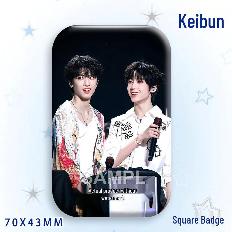 Yang Bowen Zhang Guiyuan Laser Rectangle Brooch Badge 70x43MM Badge - Glossy